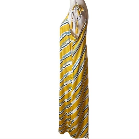 Forever 21 Satin Geo Striped Maxi Dress MEDIUM - Picture 4 of 15